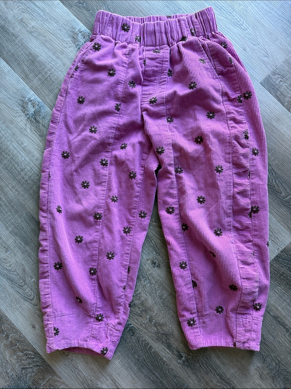 BDG magenta Purple Corduroy Floral Pull-On Pants sz m